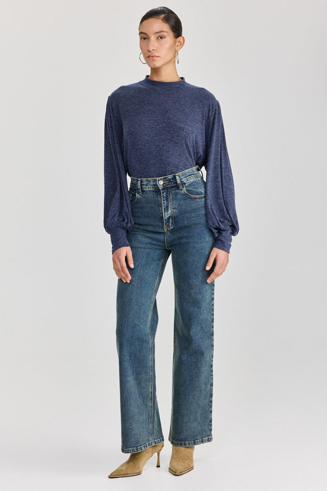 מכנסי ג'ינס גולדי מתרחבים גבוהים כחול וינטג'