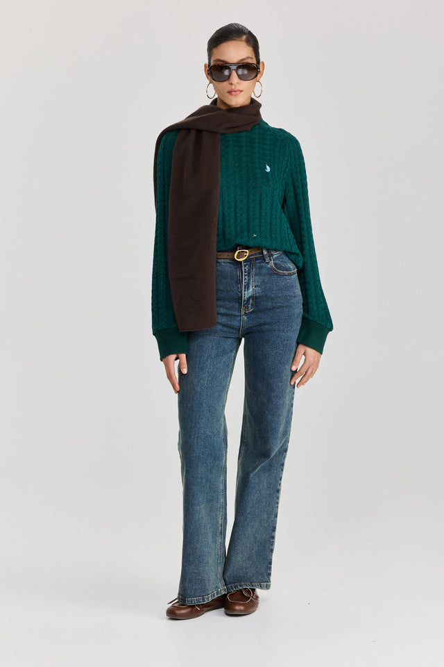 מכנסי ג'ינס גולדי מתרחבים גבוהים כחול וינטג'