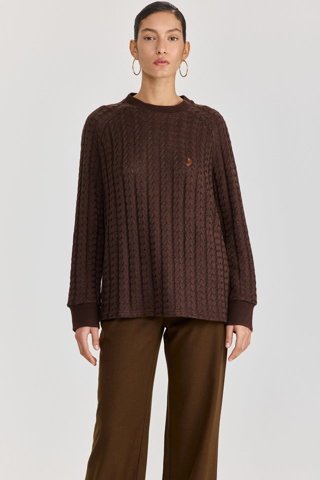 סריג ספייסי LEAGUE חום שוקולד