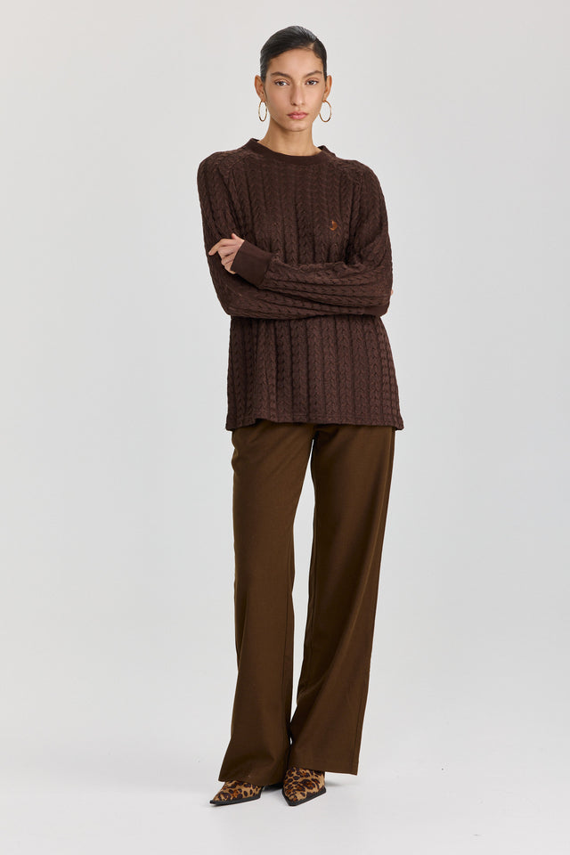 סריג ספייסי LEAGUE חום שוקולד