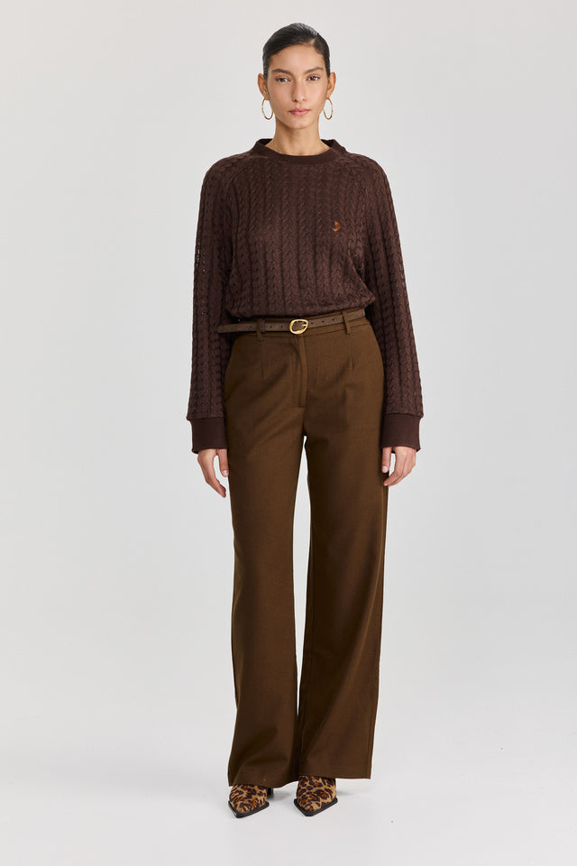 סריג ספייסי LEAGUE חום שוקולד