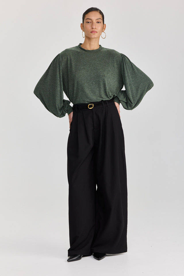 חולצת פונדו שרוולים תפוחים ירוק בקבוק