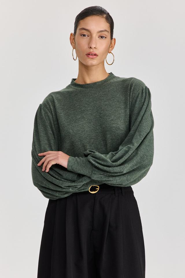 חולצת פונדו שרוולים תפוחים ירוק בקבוק