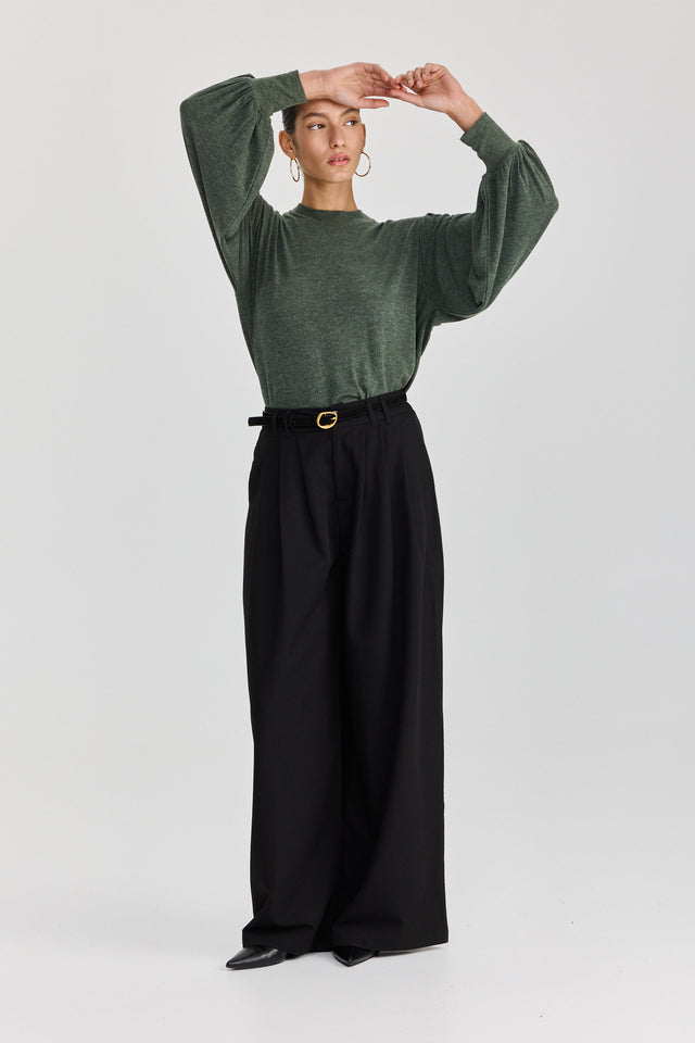 חולצת פונדו שרוולים תפוחים ירוק בקבוק