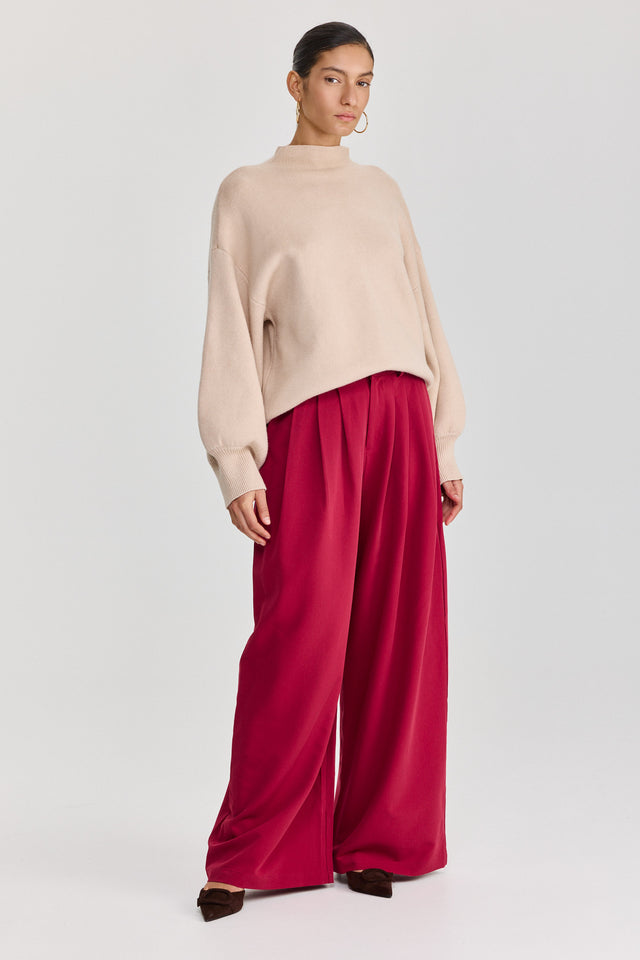 מכנסיים מחוייטים קשיו בורגנדי