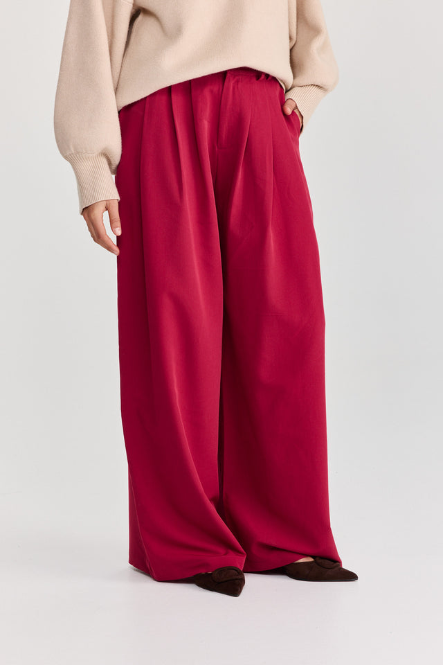 מכנסיים מחוייטים קשיו בורגנדי