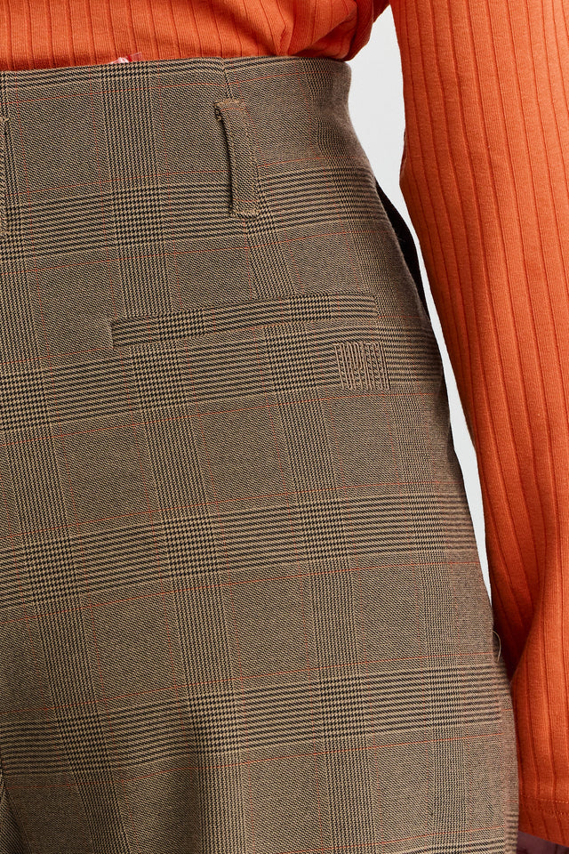 מכנסיים מחוייטים טירמיסו משובץ חומים