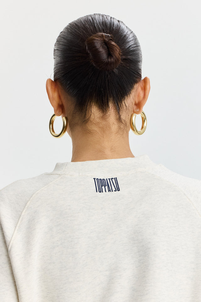 סווטשירט ספייסי סקווד שרוול ארוך רגלן שמנת מלאנז׳