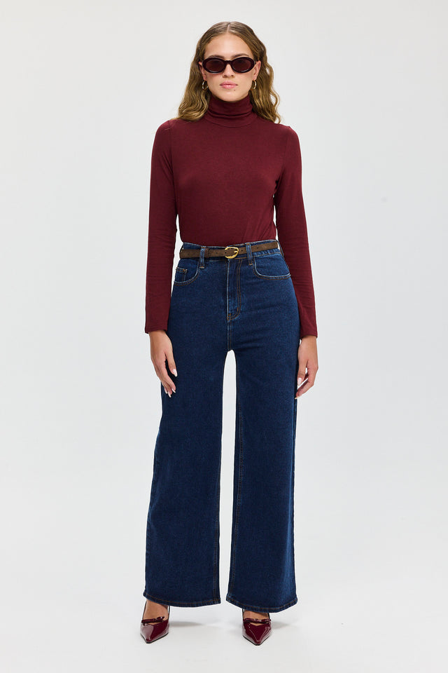 חגורה זמש דקה חום כהה עם אבזם זהב