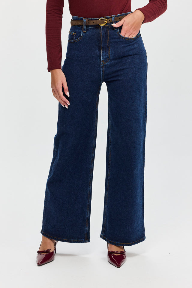 חגורה זמש דקה חום כהה עם אבזם זהב