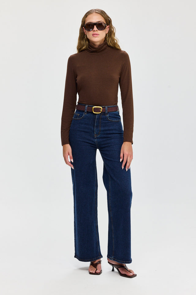 חולצת מיסו גולף חום שוקולד