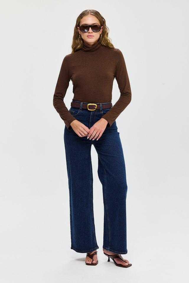 חולצת מיסו גולף חום שוקולד