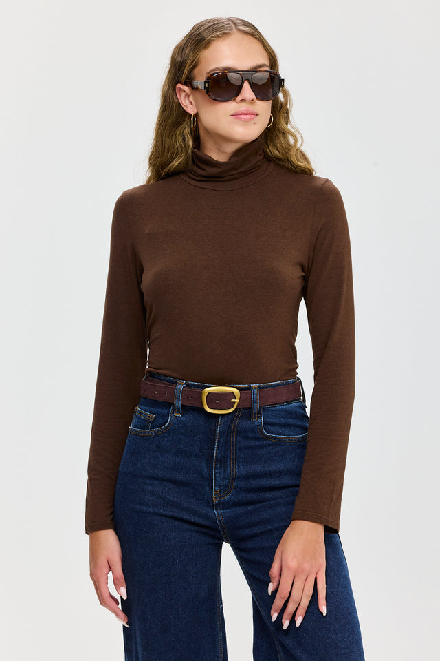 חולצת מיסו גולף חום שוקולד