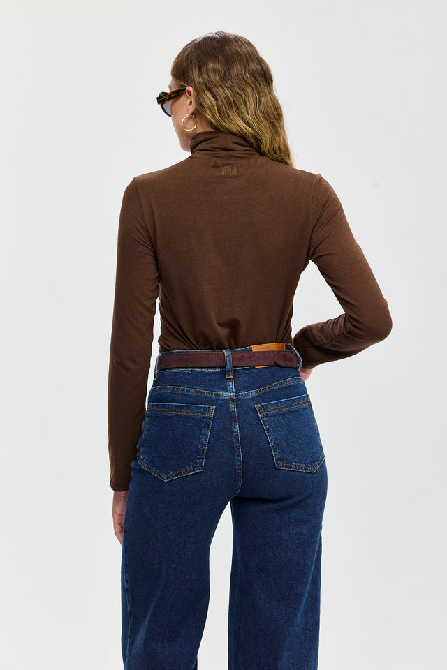 חולצת מיסו גולף חום שוקולד