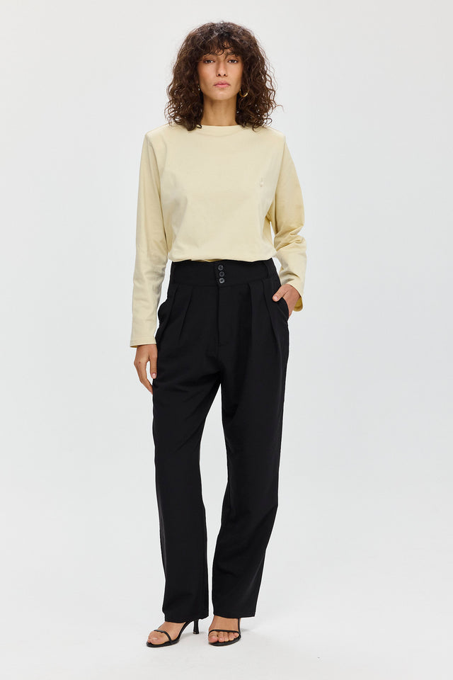 מכנסיים מחוייטים פנה קוטה שחורים