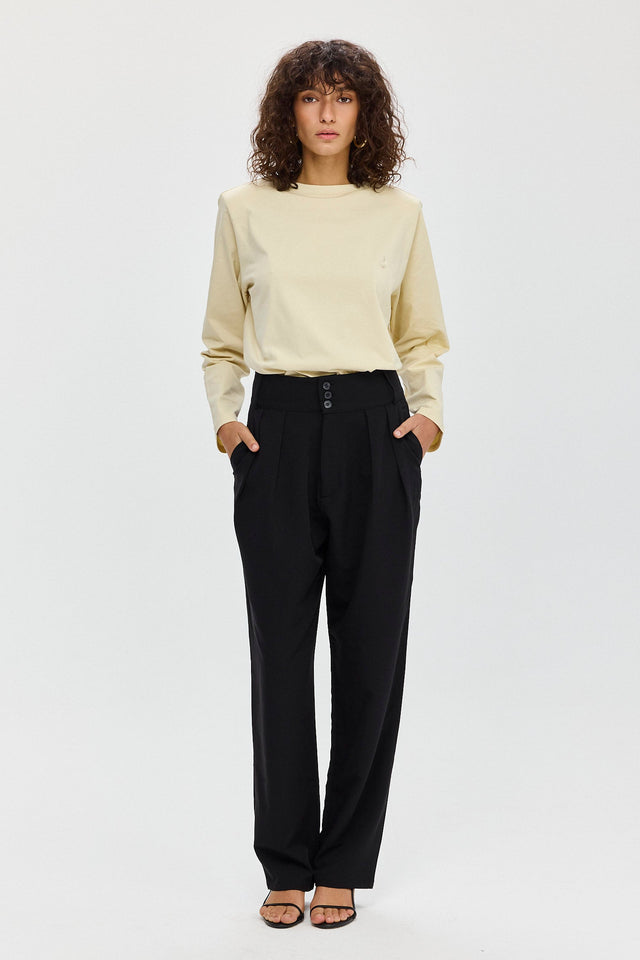 מכנסיים מחוייטים פנה קוטה שחורים