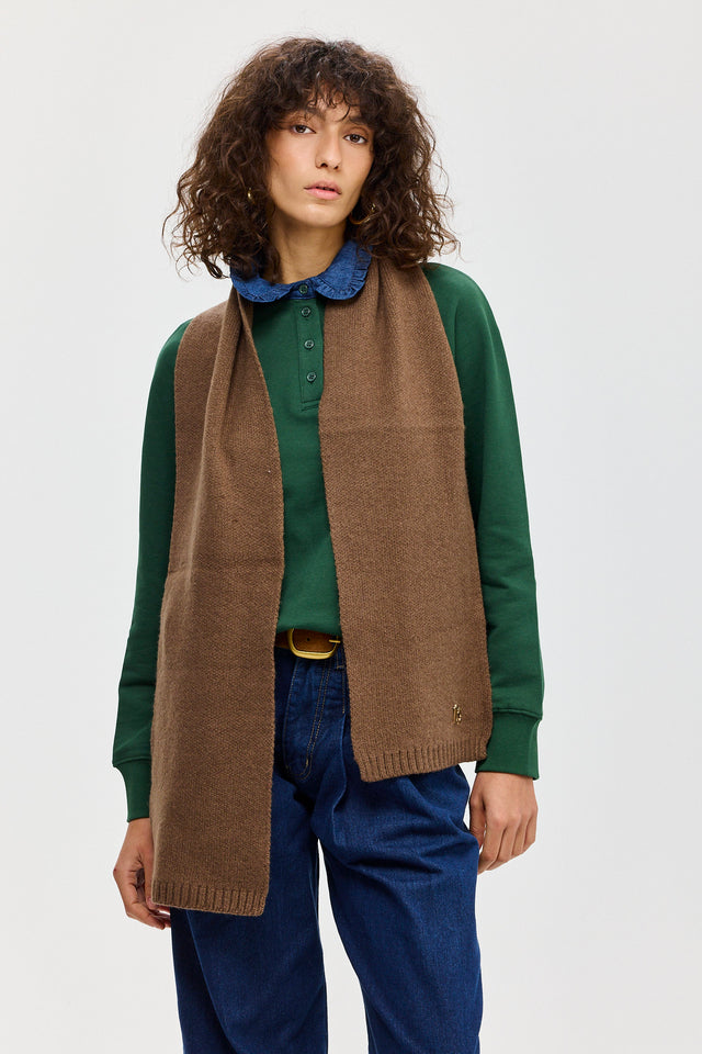 חגורת זמש קאמל עם אבזם זהב