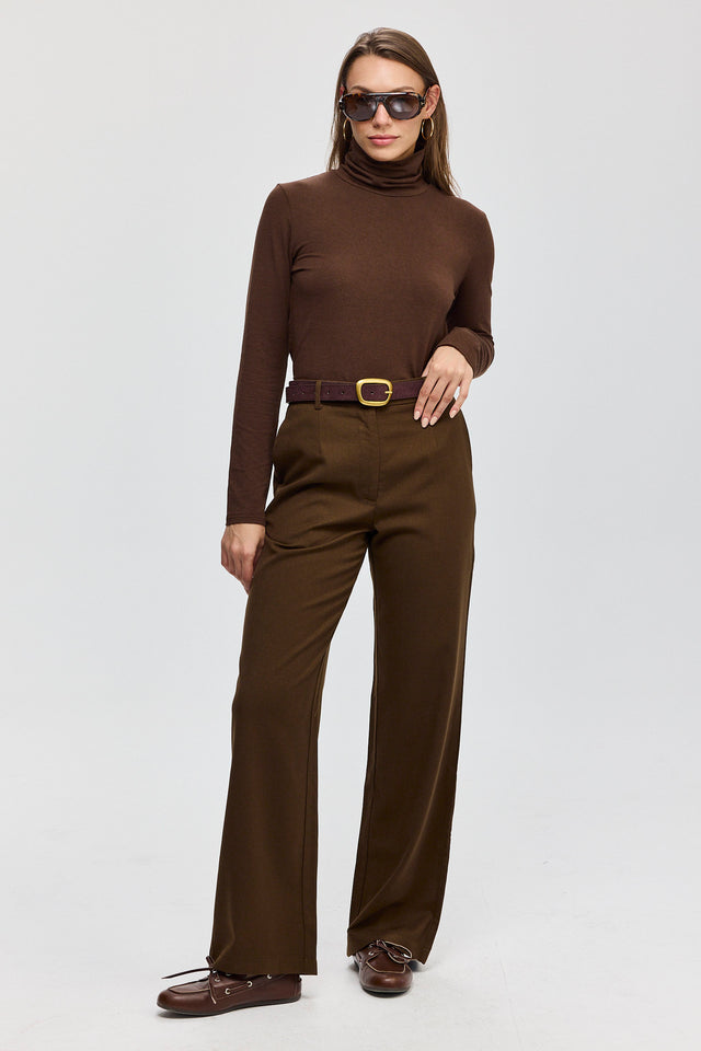 מכנסיים מחוייטים קפה חומים