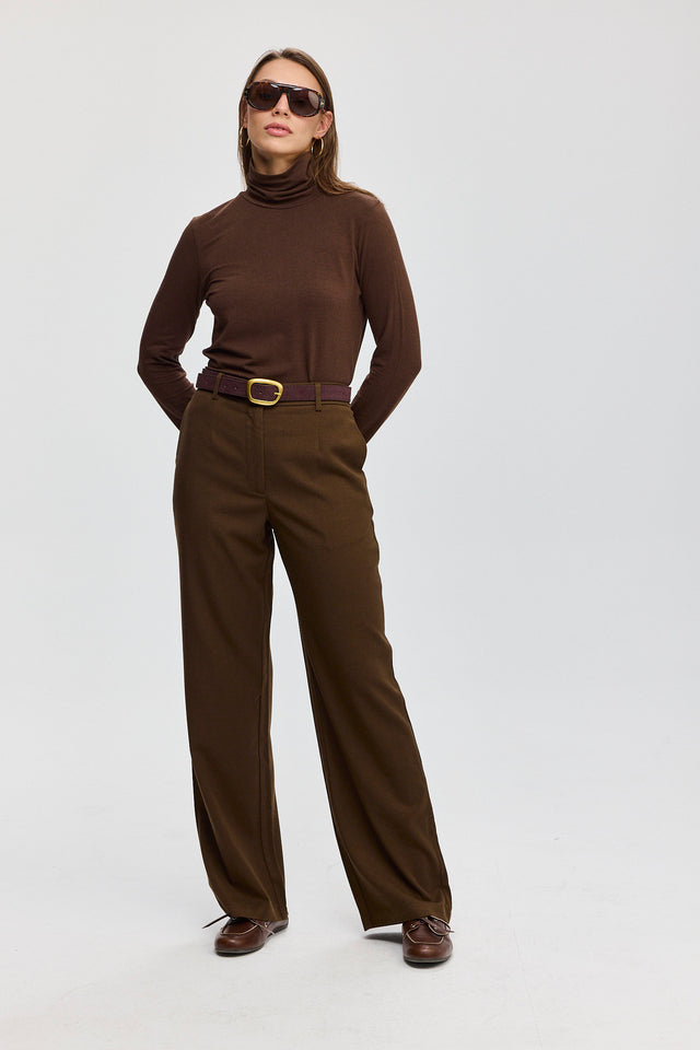 מכנסיים מחוייטים קפה חומים