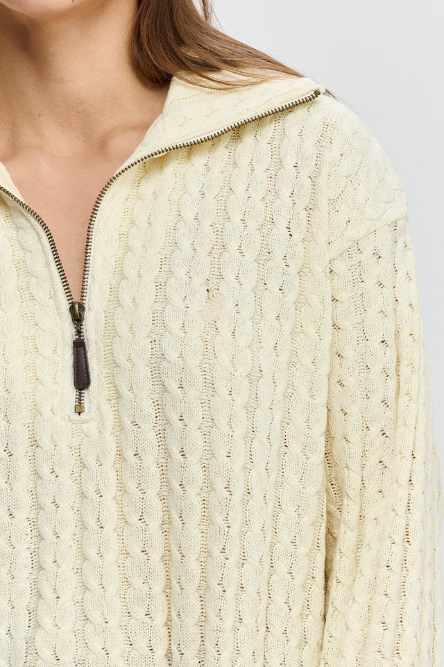 סריג קמומיל זיפר צמות חמאה שמנת