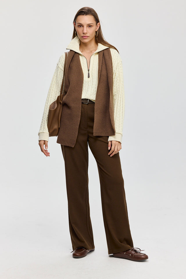 סריג קמומיל זיפר צמות חמאה שמנת