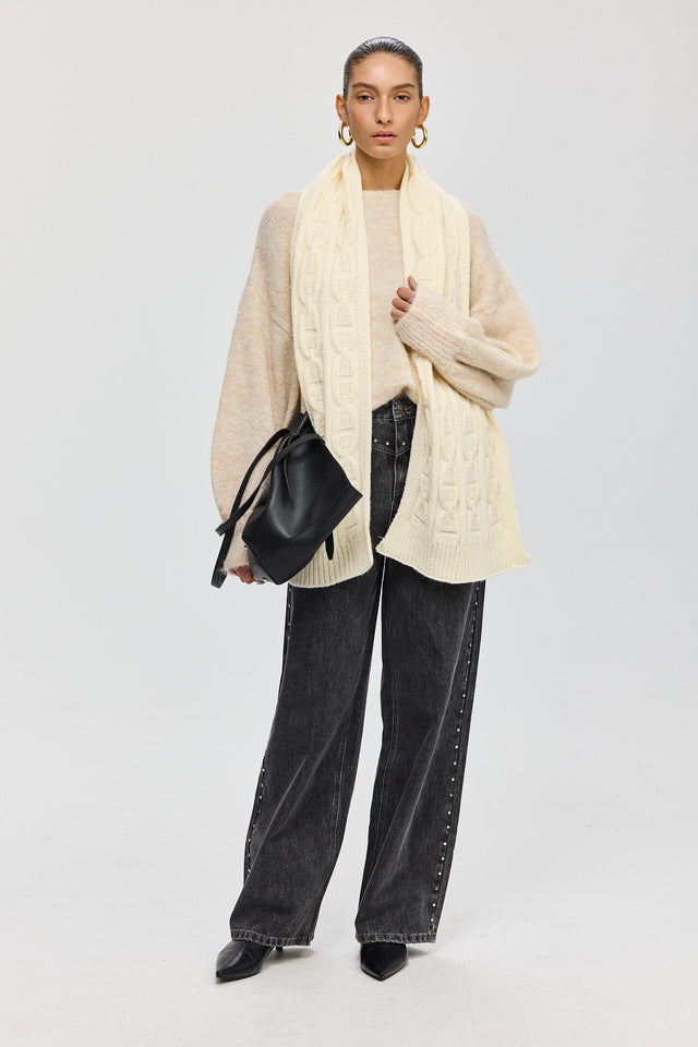 סוודר פרזנט פלאפי שמנת