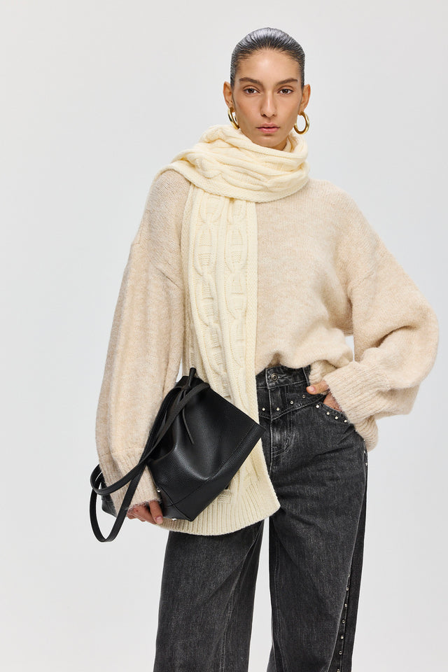 סוודר פרזנט פלאפי שמנת