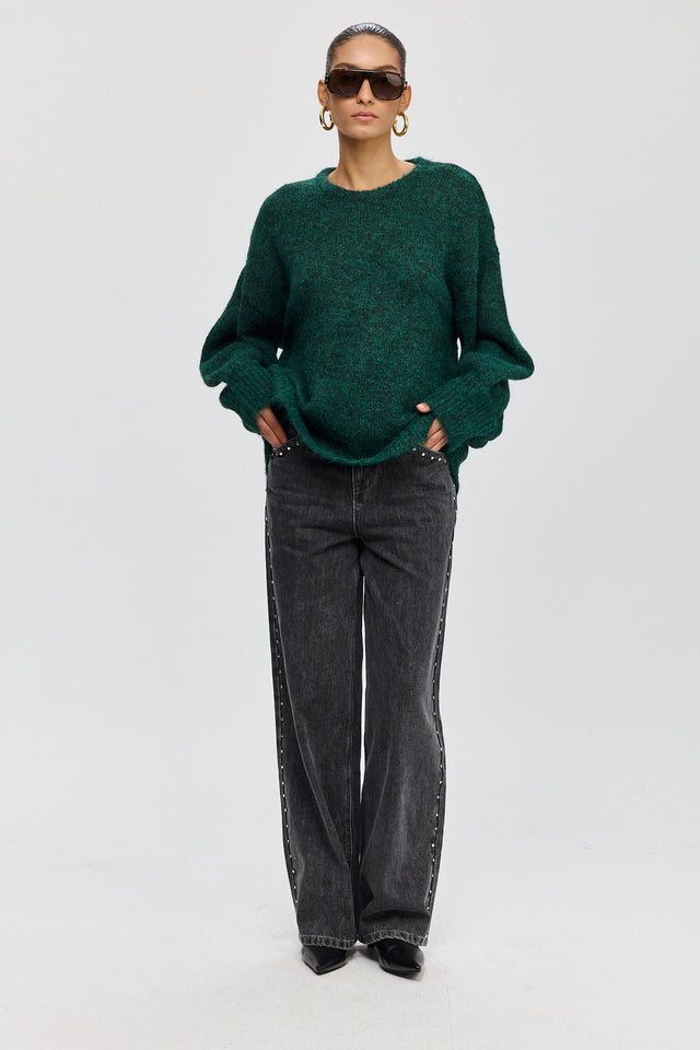 סוודר פרזנט פלאפי ירוק בקבוק