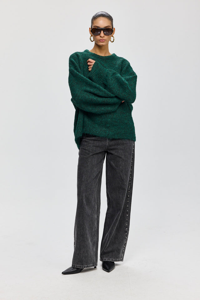 סוודר פרזנט פלאפי ירוק בקבוק