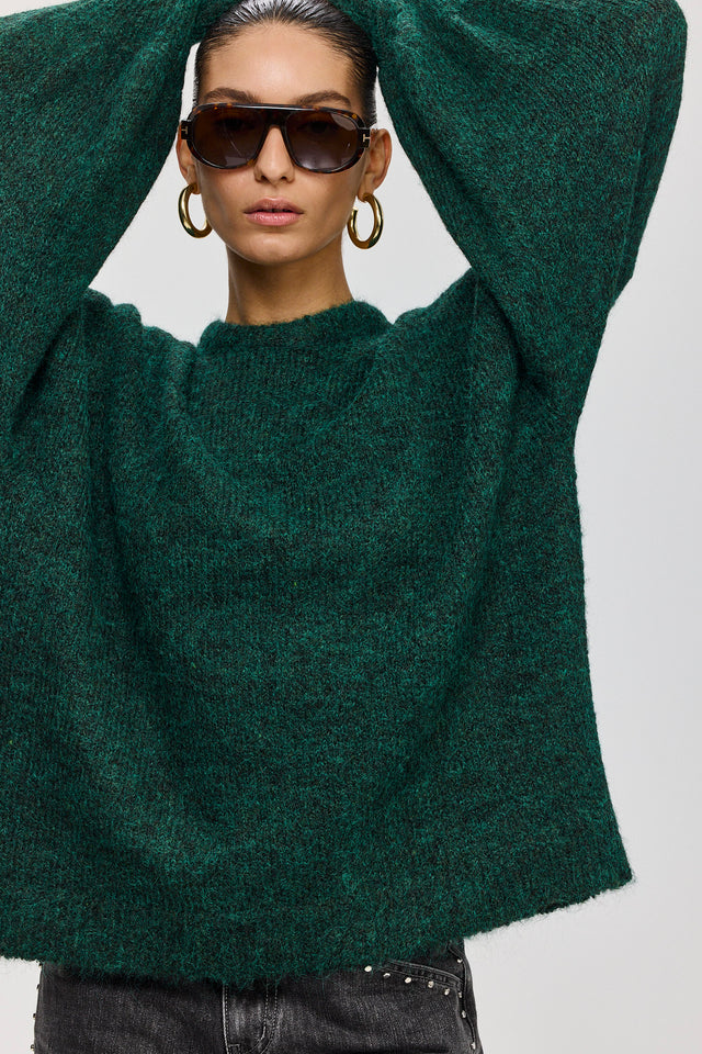 סוודר פרזנט פלאפי ירוק בקבוק