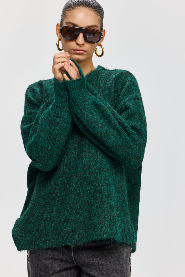 סוודר פרזנט פלאפי ירוק בקבוק