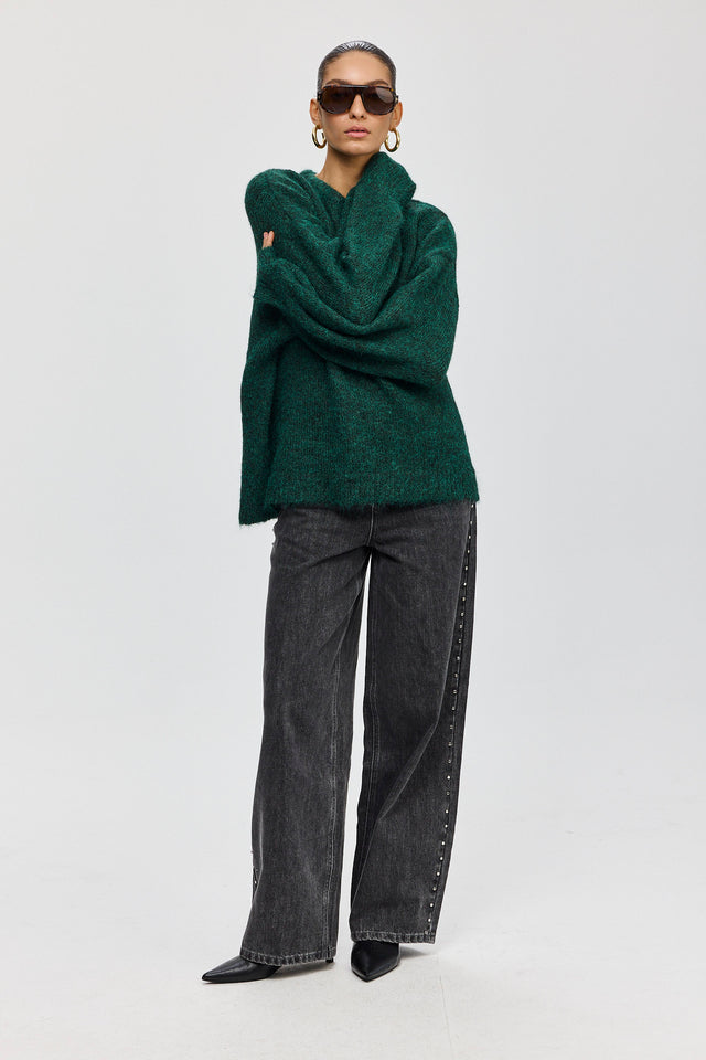 סוודר פרזנט פלאפי ירוק בקבוק