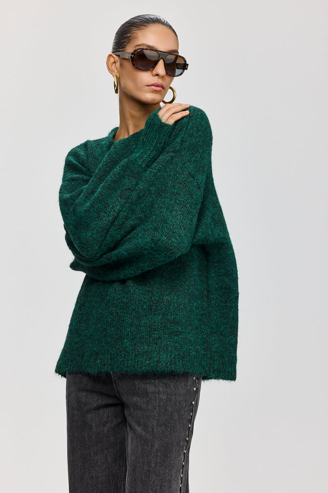 סוודר פרזנט פלאפי ירוק בקבוק