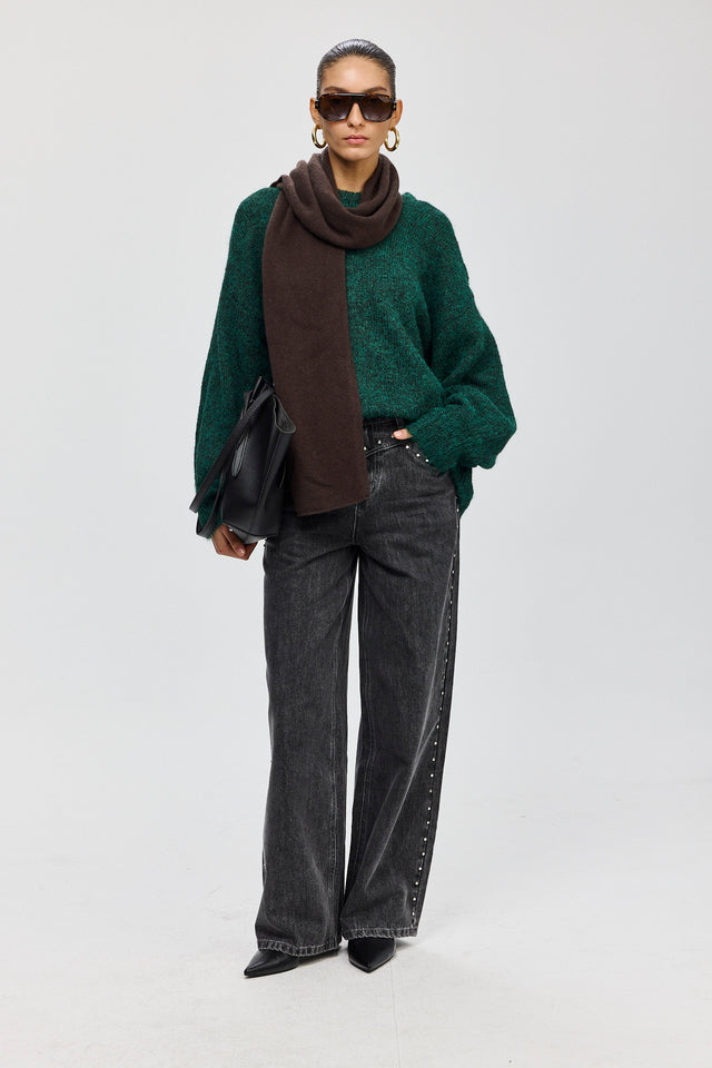 סוודר פרזנט פלאפי ירוק בקבוק