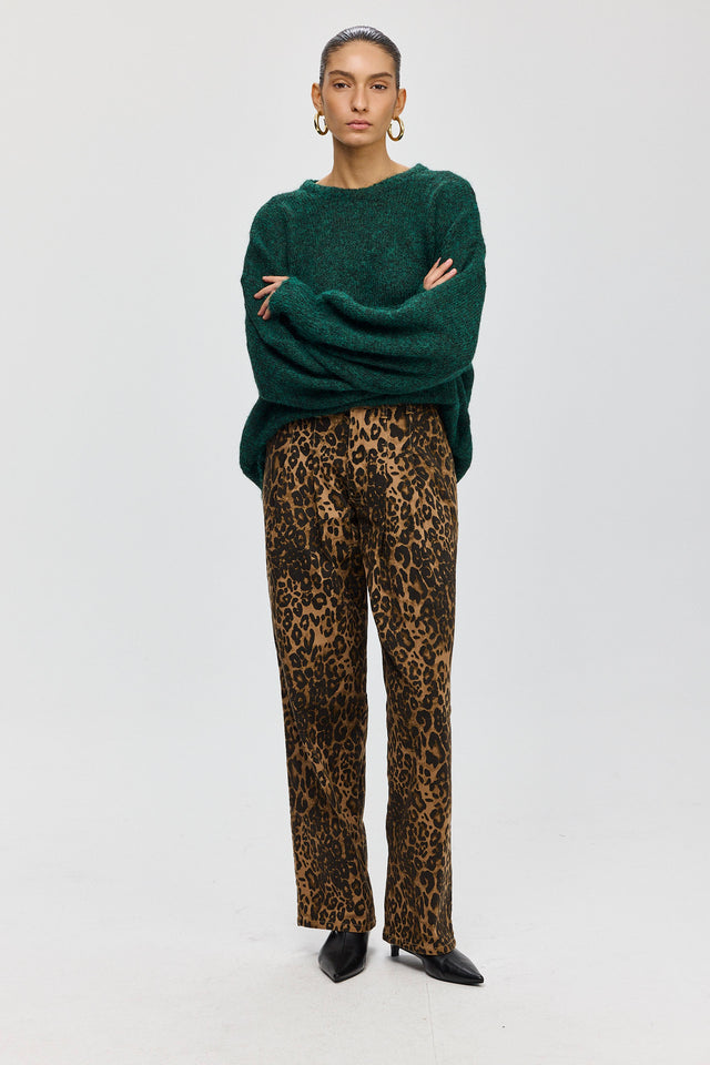 סוודר פרזנט פלאפי ירוק בקבוק