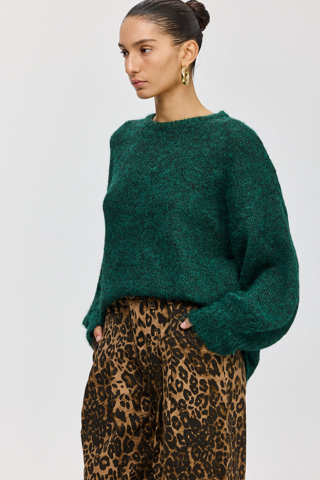 סוודר פרזנט פלאפי ירוק בקבוק