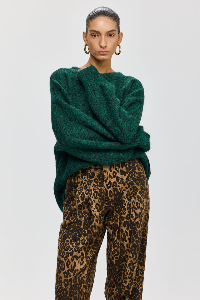 סוודר פרזנט פלאפי ירוק בקבוק