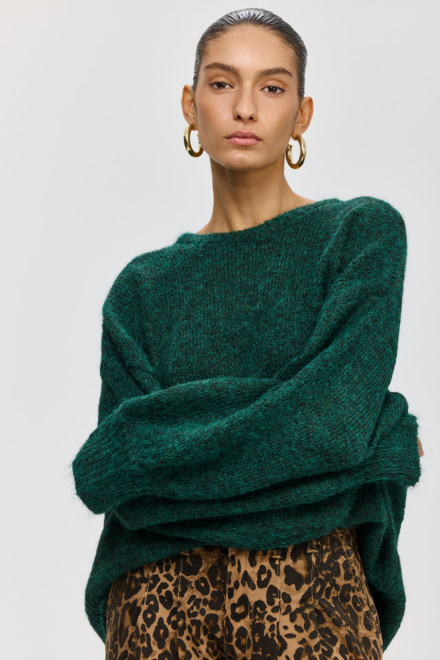 סוודר פרזנט פלאפי ירוק בקבוק