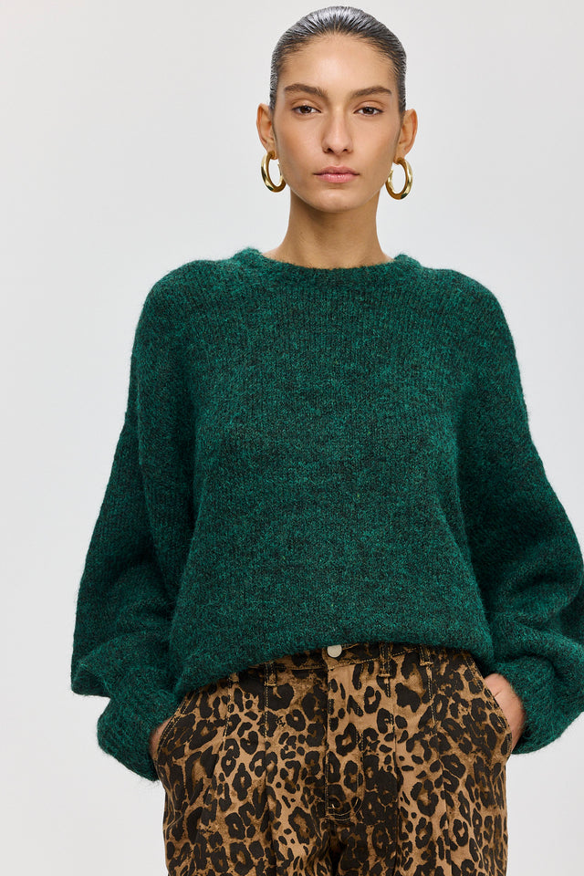 סוודר פרזנט פלאפי ירוק בקבוק