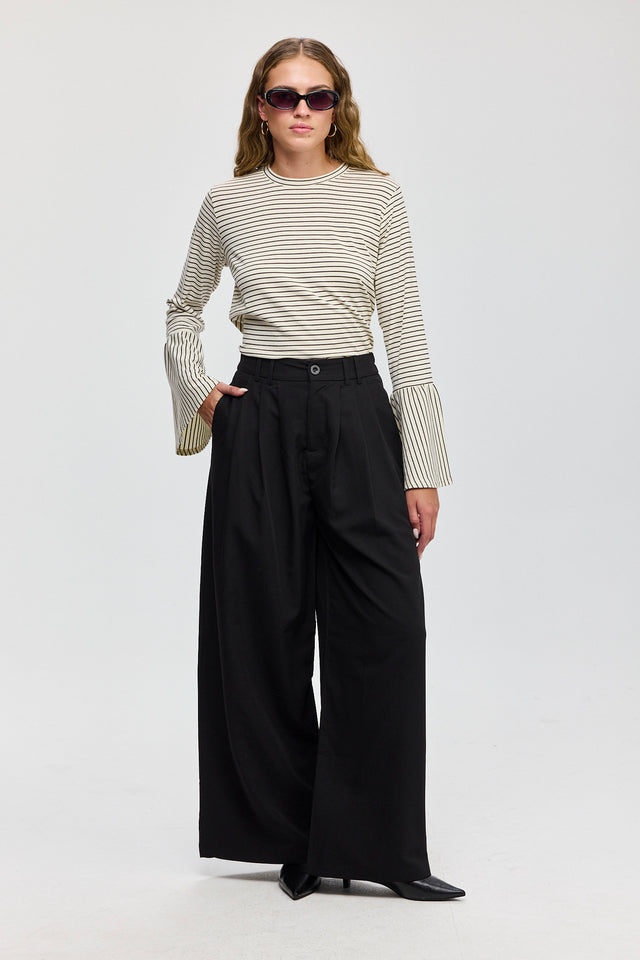 מכנסיים מחוייטים קשיו שחורים