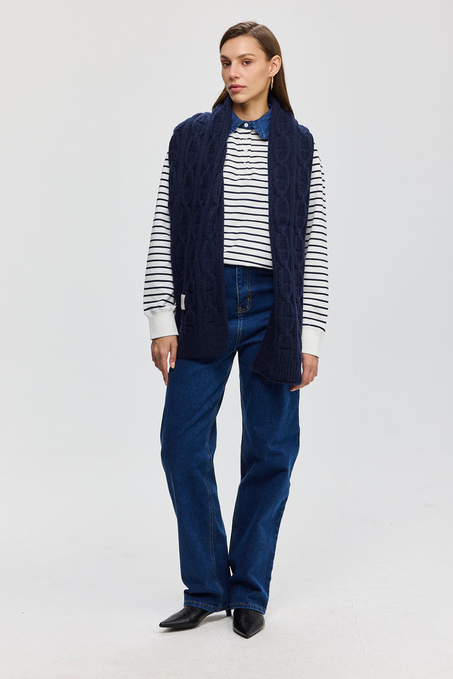 צעיף סריגה גאומטרית נייבי