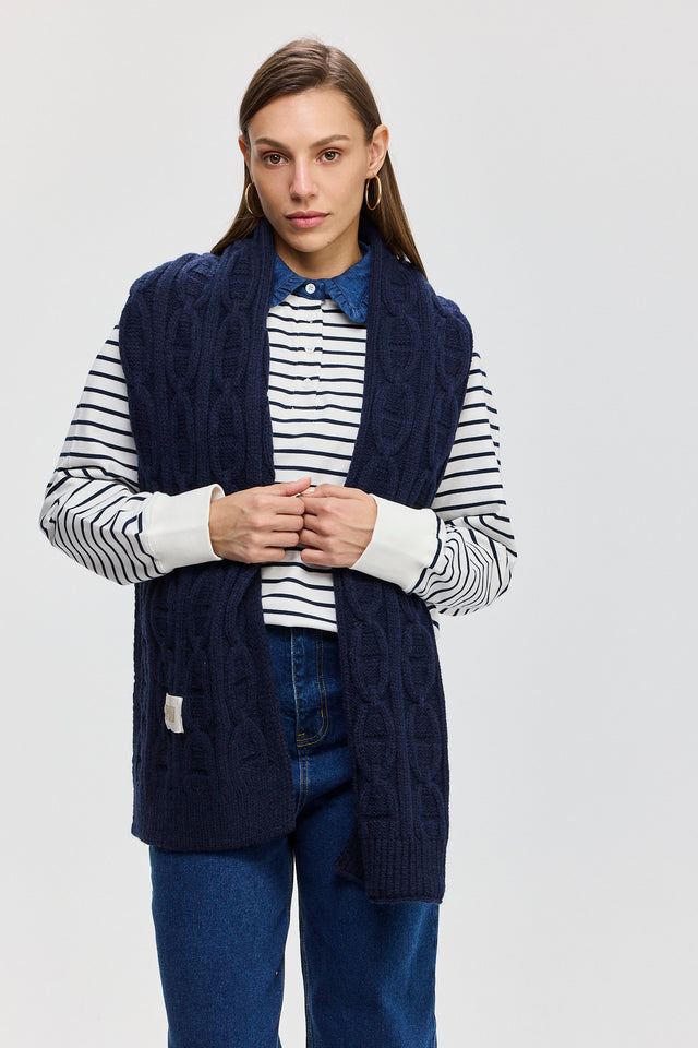 סוויטשירט קריספי פולו פסים נייבי צווארון ג׳ינס