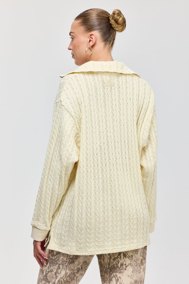 סריג קמומיל זיפר צמות חמאה שמנת