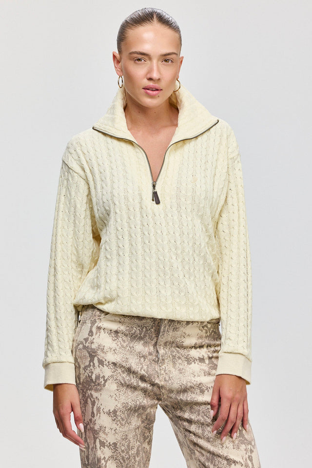 סריג קמומיל זיפר צמות חמאה שמנת