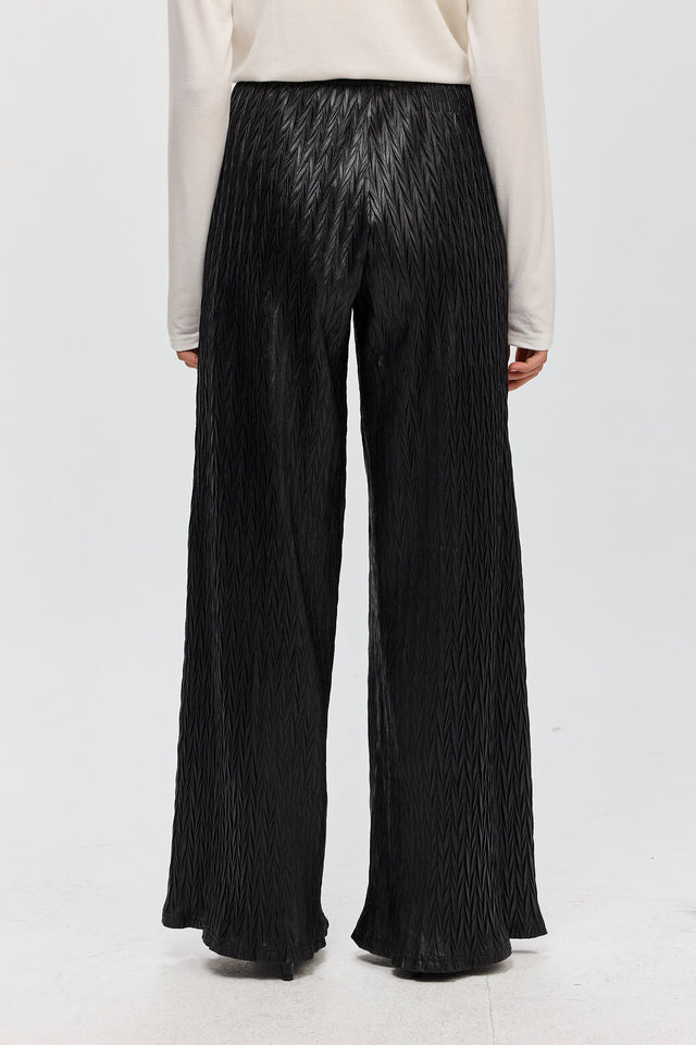 מכנסי ספיריט דמוי עור שחורים