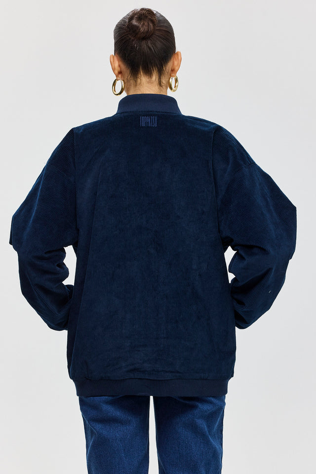 מעיל פנטאסי דו צדדי קורדורויי-זמש נייבי קאמל