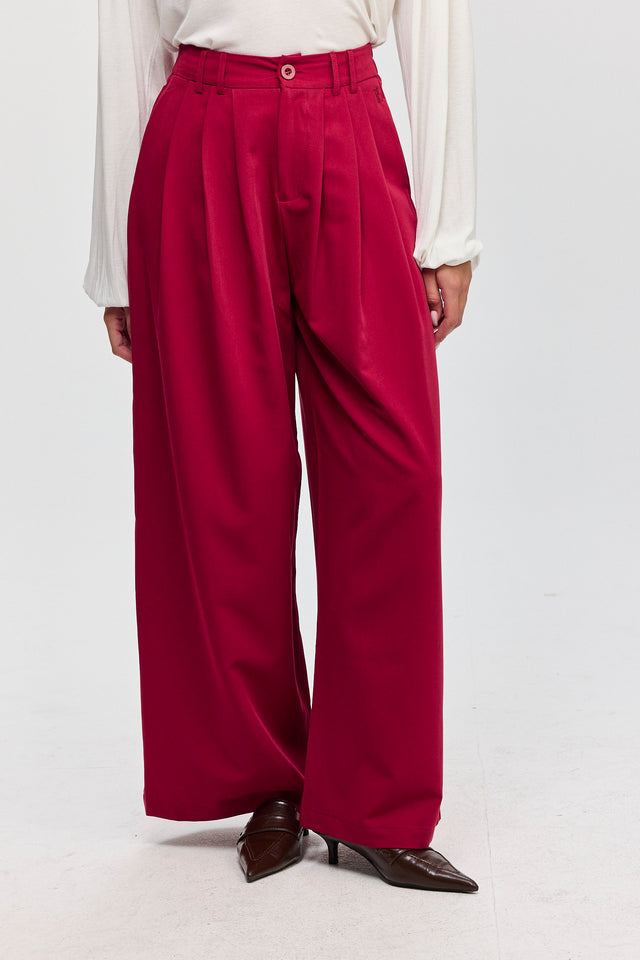 מכנסיים מחוייטים קשיו בורגנדי