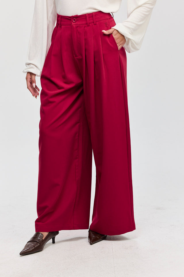 מכנסיים מחוייטים קשיו בורגנדי