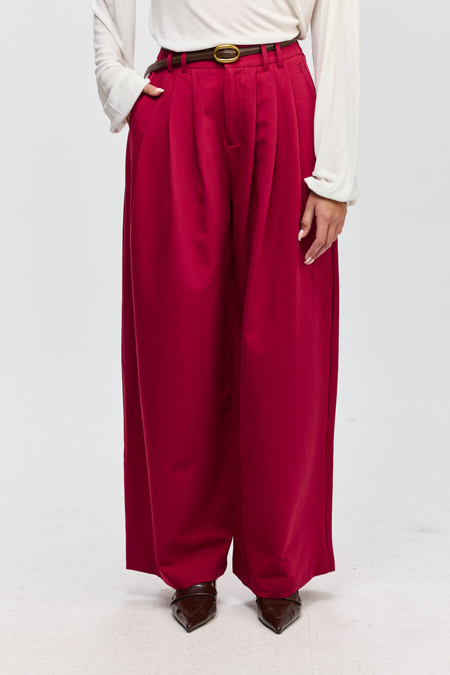 מכנסיים מחוייטים קשיו בורגנדי