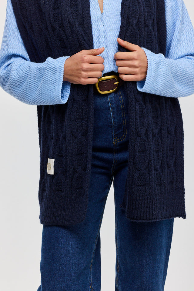 צעיף סריגה גאומטרית נייבי